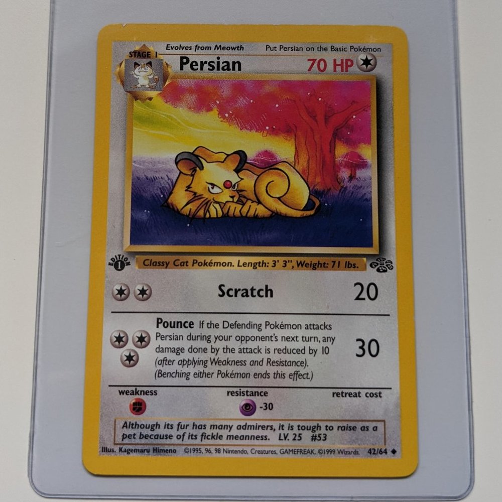 Persian Non-Holo 42/64 Jungle Set 1st Edition Uncommon Pokemon Card WOTC